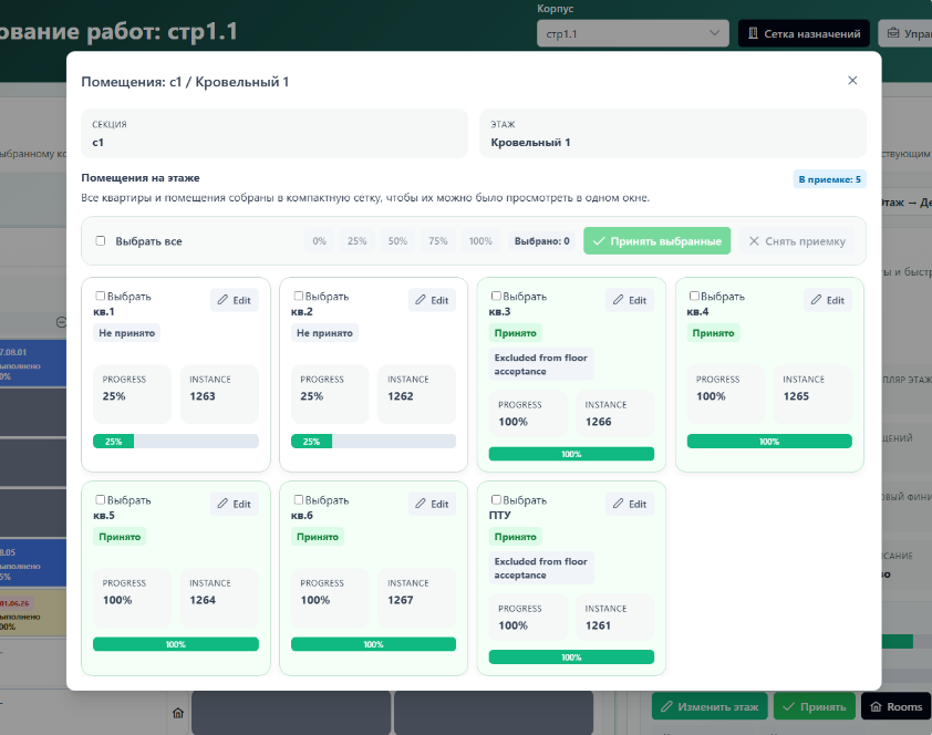 BuildDesk quality workflow view